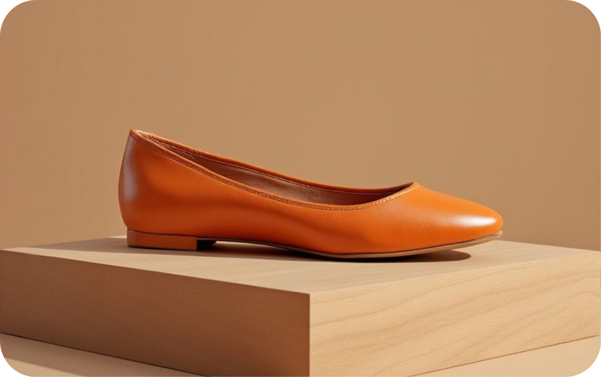 Ballet flats orange calfskin from Bondeno