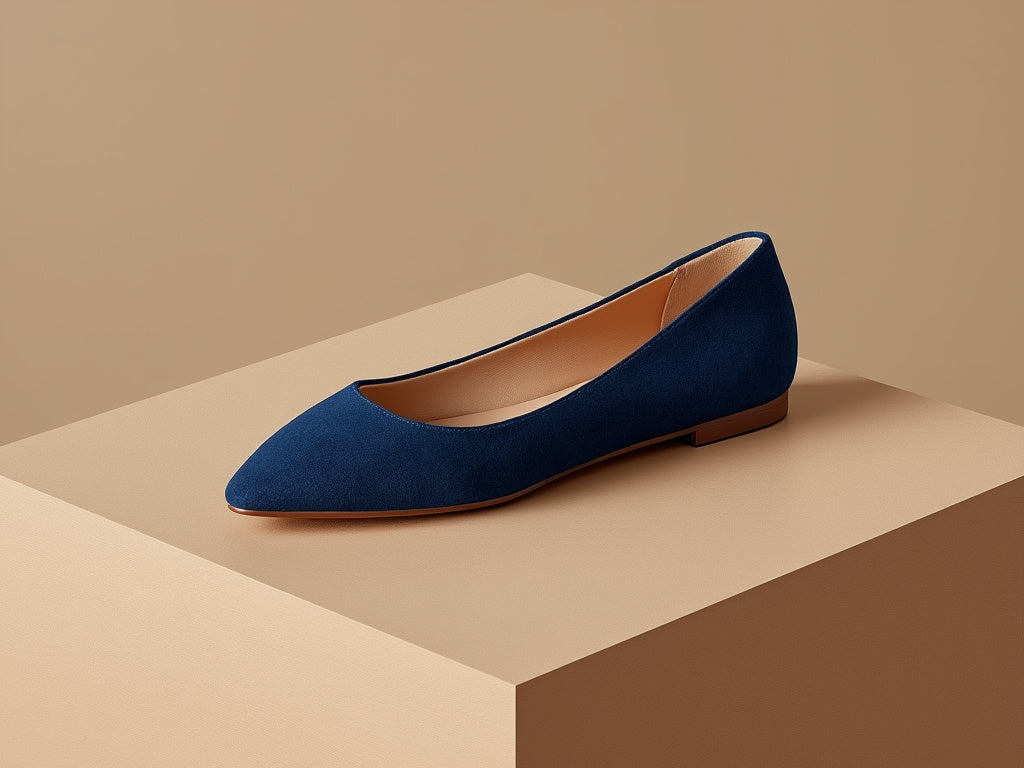 LUCIA • Custom Fitted Bespoke Ballet Flats • BLUE