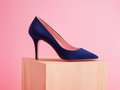 TECLA • Bespoke Custom Made & Fitted Stiletto Pumps • NAVY BLUE SUEDE